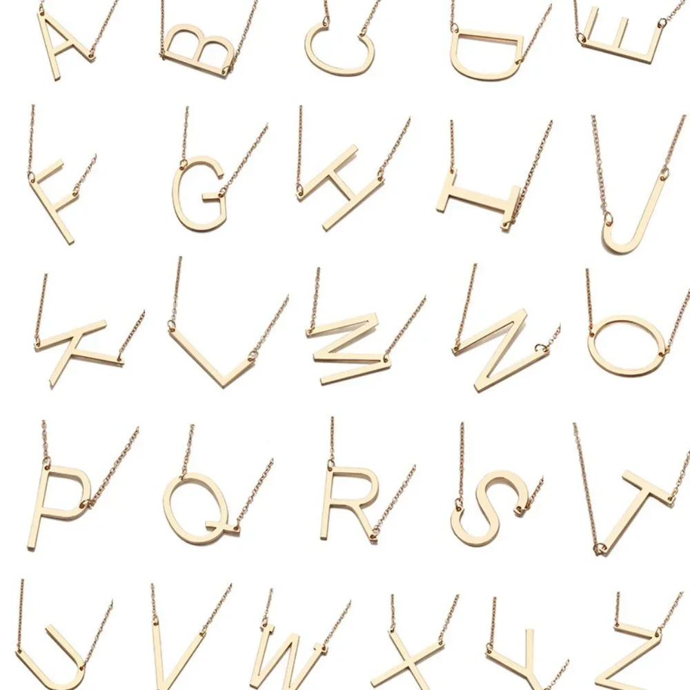 Letter V - Letter Pendant Fashion Necklace - Picture 6 of 11